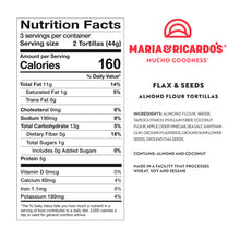 Load image into Gallery viewer, Maria & Ricardo's Almond Flour Tortillas<br>Flax & Seeds (4 Pack, 6 Tortillas per Pack)