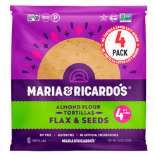 Load image into Gallery viewer, Maria &amp; Ricardo&#39;s Almond Flour Tortillas&lt;br&gt;Flax &amp; Seeds (4 Pack, 6 Tortillas per Pack)
